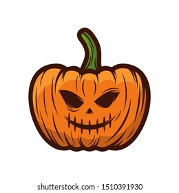 Pumpkin for Halloween Design Vector isolated. Happy Halloween Template Illustration