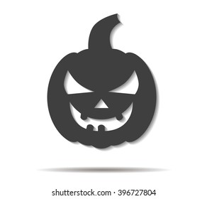 pumpkin halloween double shadow icon vector