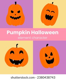 Pumpkin halloween element vector illustration