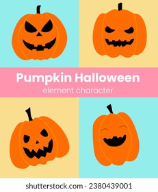 Pumpkin halloween element vector illustration