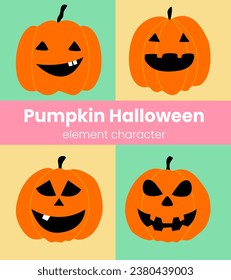 Pumpkin halloween element vector illustration