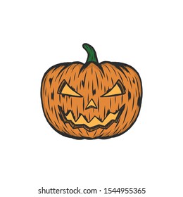 Pumpkin Halloween Engraving Vintage Illustration