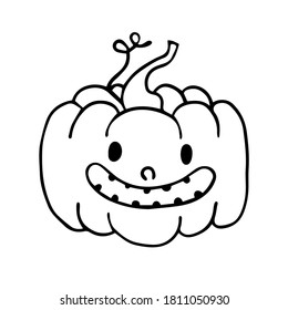 Pumpkin for Halloween. Pumpkin face on background. Vector illustration.