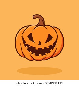 Pumpkin Halloween Flat Cartoon Hand Drawn Vector Isolated
