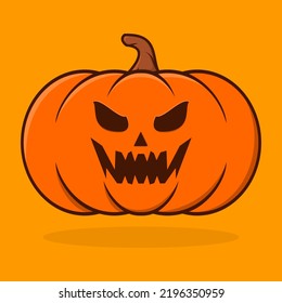 Pumpkin Halloween flat cartoon vector