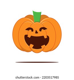 Vector de caricatura plana de calabaza de Halloween aislado. Cara de Jack o Lantern
