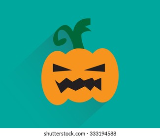 Pumpkin Halloween flat design. 