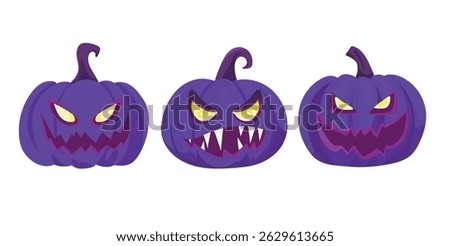 Pumpkin, Halloween. Flat vector, clipart illustration isolated on white background.