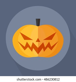 Pumpkin Halloween  Flat Vector Illustration