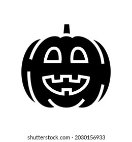 pumpkin halloween glyph icon vector. pumpkin halloween sign. isolated contour symbol black illustration