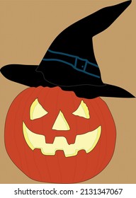Calabaza para Halloween. Obra de calabaza a mano e ilustración.