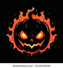 Pumpkin Halloween Head Mascot Logo for Esport. Pumpkin Halloween T-shirt Design. Pumpkin Halloween Logo. Pumpkin Halloween Sticker