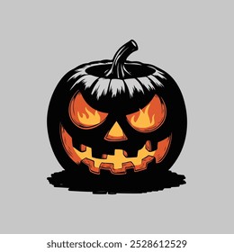 Logo de la mascota de la cabeza de Halloween de calabaza para Esport. Diseño de camiseta de Halloween de calabaza. Logo de Halloween de calabaza. Pegatina de Halloween de calabaza