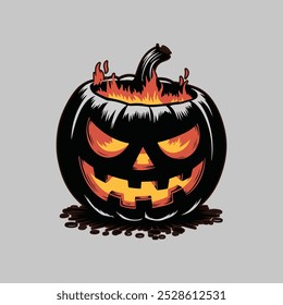 Pumpkin Halloween Head Mascot Logo for Esport. Pumpkin Halloween T-shirt Design. Pumpkin Halloween Logo. Pumpkin Halloween Sticker