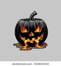 Logo de la mascota de la cabeza de Halloween de calabaza para Esport. Diseño de camiseta de Halloween de calabaza. Logo de Halloween de calabaza. Pegatina de Halloween de calabaza