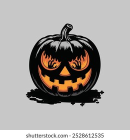 Pumpkin Halloween Head Mascot Logo for Esport. Pumpkin Halloween T-shirt Design. Pumpkin Halloween Logo. Pumpkin Halloween Sticker