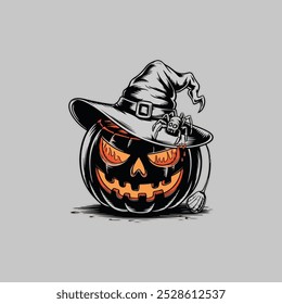 Pumpkin Halloween Head Mascot Logo for Esport. Pumpkin Halloween T-shirt Design. Pumpkin Halloween Logo. Pumpkin Halloween Sticker