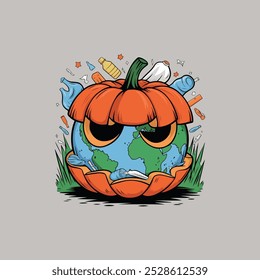 Pumpkin Halloween Head Mascot Logo for Esport. Pumpkin Halloween T-shirt Design. Pumpkin Halloween Logo. Pumpkin Halloween Sticker