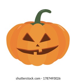 Pumpkin halloween holiday. Halloween pumpkin, funny scared face. Isolated vector sign symbol. Web design. Vector holiday illustration. Light background. Glowing illustration. Autumn holidays