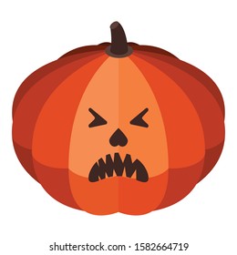 Pumpkin halloween icon. Isometric of pumpkin halloween vector icon for web design isolated on white background