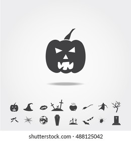 pumpkin halloween icon set
