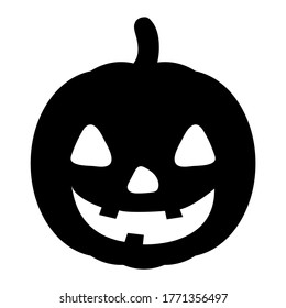 Pumpkin Halloween icon vector. Pumpkin flat silhouette on a white background