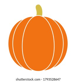 Pumpkin Halloween icon vector. Pumpkin flat silhouette on a white background