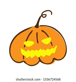 Pumpkin halloween icon vector illustration on white background