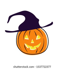 Pumpkin halloween icon vector illustration on white background