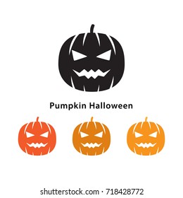Pumpkin Halloween icon vector illustration.