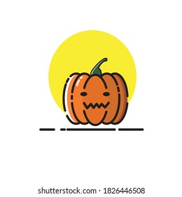 Pumpkin Halloween Icon Vector MBE Style