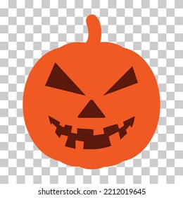 Pumpkin Halloween icon vector. October celebration flat silhouette illustration isolated design .