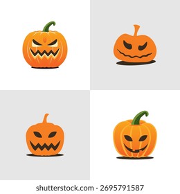 Abóbora ícone de Halloween vetor cor laranja