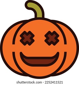 pumpkin halloween illustration with flat style