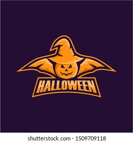 pumpkin halloween  illustration logo vector