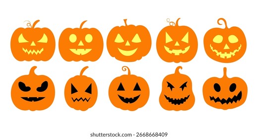 Coleção de Vetor de Ilustração de Halloween de Abóbora
