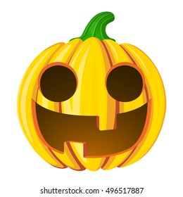 Pumpkin for Halloween. Isolated on white vector illustration. Cartoon style.