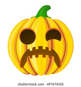 Pumpkin for Halloween. Isolated on white vector illustration. Cartoon style.