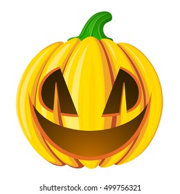 Pumpkin for Halloween. Isolated on white vector illustration. Cartoon style.