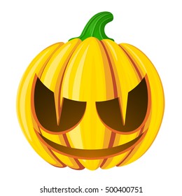 Pumpkin for Halloween. Isolated on white vector illustration. Cartoon style.