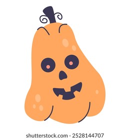 Calabaza para Halloween. Caras de Jack o'lantern. Linterna tallada. Dibujado a mano de calabaza. Linterna de Jack. Símbolo de vacaciones de otoño. Páginas para colorear en blanco y negro. Ilustración vectorial de esquema.