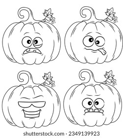 Pumpkin Halloween Line art for coloring book page