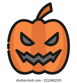 pumpkin halloween linear color icon