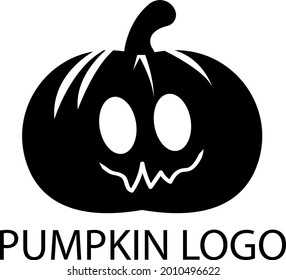 pumpkin for halloween logo on white background