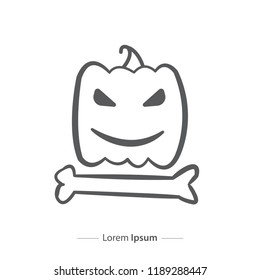 Pumpkin Halloween Logo. silhouette design. vector.