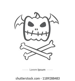 Pumpkin Halloween Logo. silhouette design. vector.