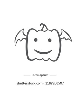 Pumpkin Halloween Logo. silhouette design. vector.