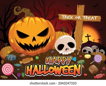 halloween de calabaza hecha de vector 