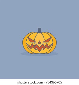 Pumpkin Halloween Minimalist Icon Vector Illustration