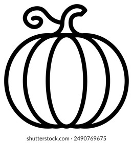 Pumpkin halloween object icon illustration